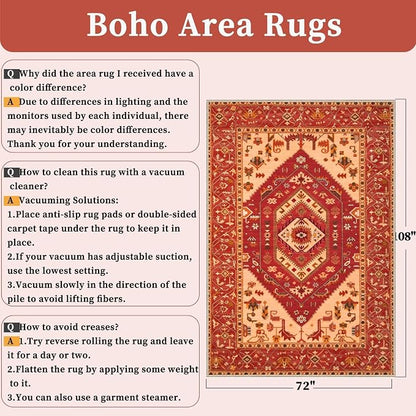 SERISSA 6x9 Washable Non Slip Boho Area Rug - Image 2