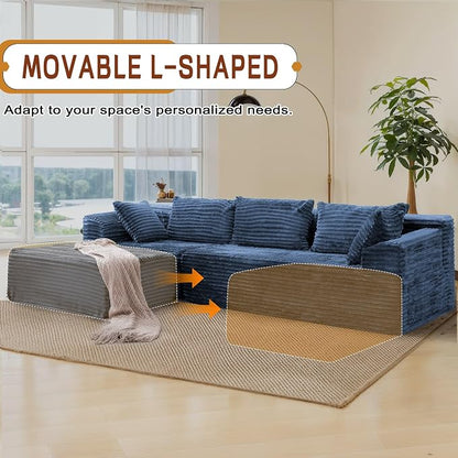 Korser 110" L-Shaped Modular Sectional Sofa - Image 6