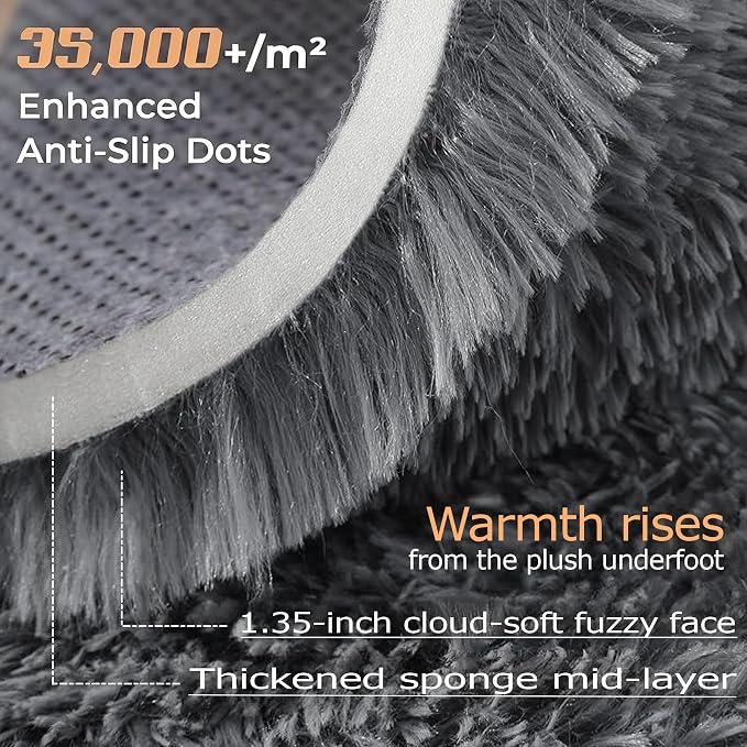 2x6 Runner Rug for Bedroom: Fluffy Shag Soft Washable Rugs Small Fuzzy Plush - Image 2