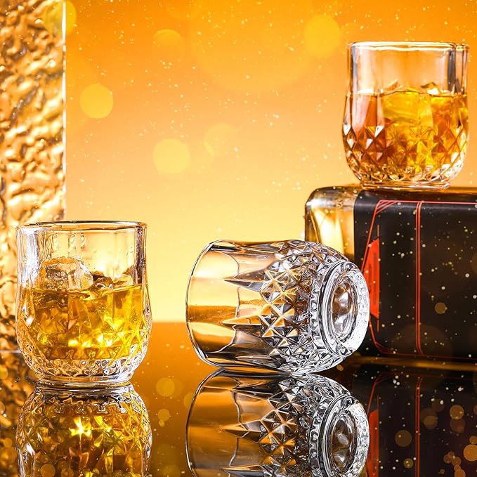 Meanplan 2.7oz Mini Shot Glasses Set Tasting Glasses Heavy Base Clear Shot Cup Cute Cordial Mini Wine Cups for Serving Whiskey, Wine, Juice(24 Pcs)