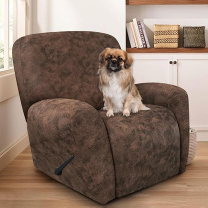 ANARACHON Leather Look Recliner Chair Covers Stay in Place 4-Piece Recliner - Image 2