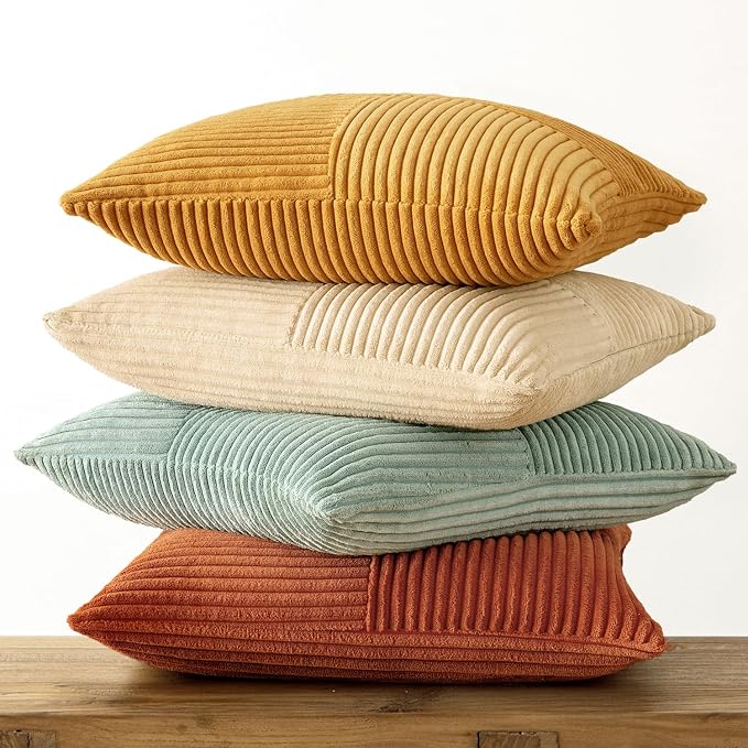 MIULEE Fall Teal-Orange Decorative Throw Pillow Covers 24x24 Inch Set of 4 Boho - Image 6