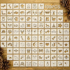 100 Pcs Stencils for Painting on Wood Reusable Stencil Crafts Drawing Templates Holiday Wall Paper for DIY Scrapbook Home 2 x 2 Inch(Cute Baby Animal Style)