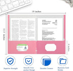 Zzrywuty File Folders with Pockets Letter Size，25-Pack Paper Folders with Card Slot，Two Pocket Folders for School Students，Businessmen，Home and Office Workers（Pink）