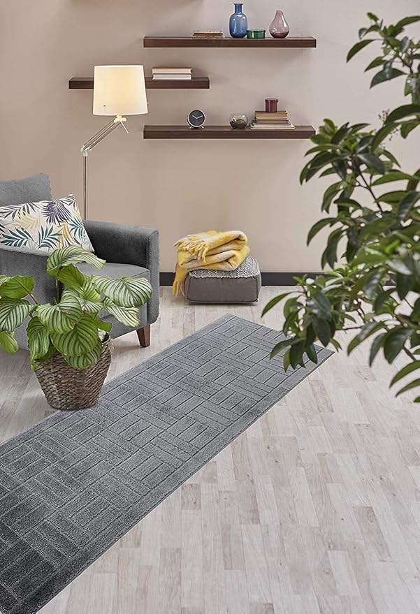 29 Ft Charcoal Extra Long Hallway Runner Rug, Non Slip Washable | Indoor Soft - Image 5