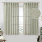 Sage Grey Semi Sheer Linen Curtains 45 Inches Long 2 Panels | Light Filtering by LAMIT