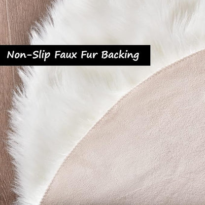 Goolela White Sheepskin Area Rug 9x12 Fluffy Fuzzy Furry Rug - Image 5