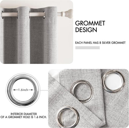 MIULEE 100% Blackout Linen Curtains - Image 4