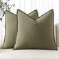 MIULEE Decorative Linen Pillow Covers 18x18 Inch Light Olive Green | Boho by MIULEE