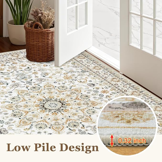 10x14 Area Rugs Living Room: Washable Vintage Rug - Image 9