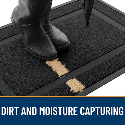 OLANLY Front Door Mat Outside 71x23, All-Season Heavy-Duty Rubber Doormat | Jet - Image 4