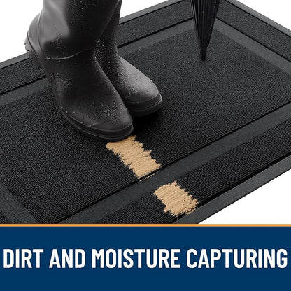 OLANLY Front Door Mat Outside 59x34, All-Season Heavy-Duty Rubber Doormat | Jet - Image 4