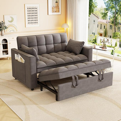 3-in-1 Convertible Sleeper Sofa Bed, 55 inch Small Couch - Image 5