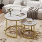 Otterease Nesting Tables Set of 2, Round Coffee Table, Small Nesting Coffee by Otterease