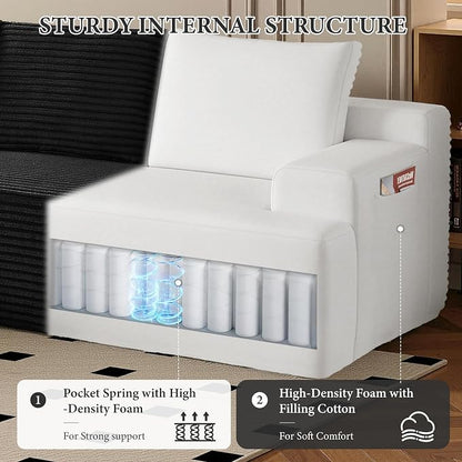 96" Sectional Couches for Living Room Cloud Couch Sofa - Image 3