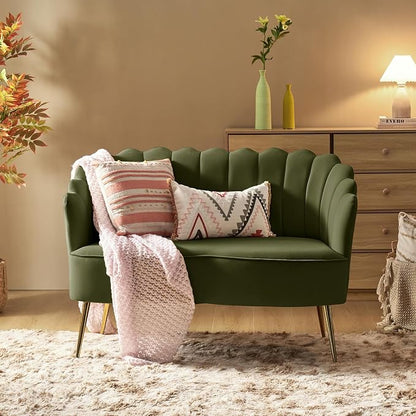 HULALA HOME Modern Velvet Loveseat Sofa - Image 7