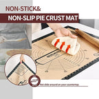 Cook's Aid Silicone Pastry Mat Extra Large with Measurements 26''x16'' for Reusable,Non-slip Silicone Baking Mat, Counter, Dough Rolling, Oven Liner,Fondant/Pie Crust,Dark Gray