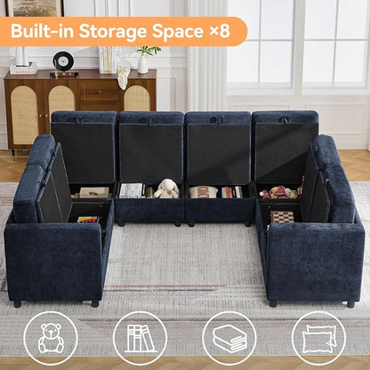 104'' U Shaped Modular Sofa, Sectional Couches - Image 3
