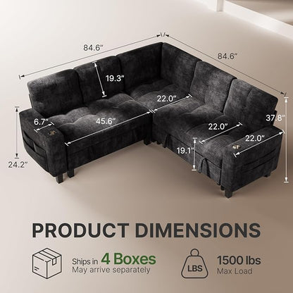 Marsail 84.6" Sectional Sleeper Sofa - Image 2