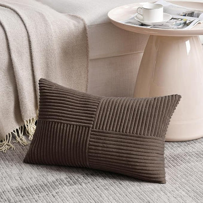 Fancy Homi 2 Packs Dark Brown Lumbar Decorative Throw Pillow Covers 14x22 Inch - Image 2