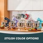 Kitchen in the Box Stand Mixer, 3.5 QT Small Electric Kitchen Mixer, 10-Speed Portable Lightweight Food Mixer with Stainless Steel Bowl, Egg Whisk, Dough Hook, Beater (Dark Green)