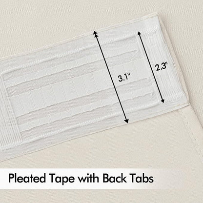 MIULEE Ivory Back Tab Blackout Curtains 52x63 Inches Long 2 Panels Set | Rod - Image 4