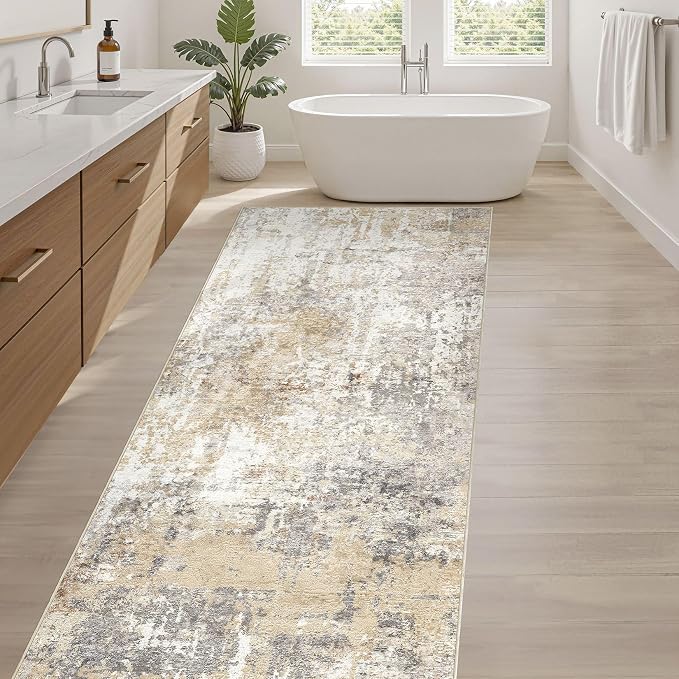LOONGRUG Runner Rug 3x8 Washable Non-Slip Kitchen Neutral Modern Rug | Abstract - Image 5