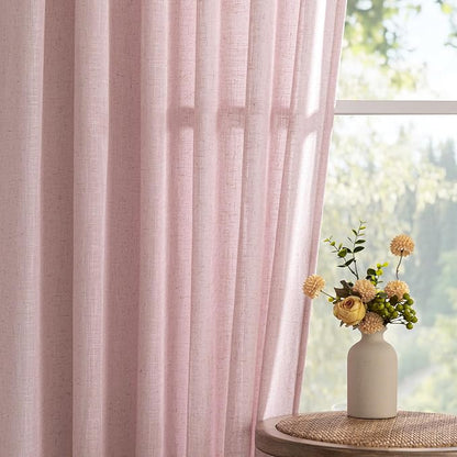 MYSKY HOME 96 Inches Length Pink Curtains - Image 9
