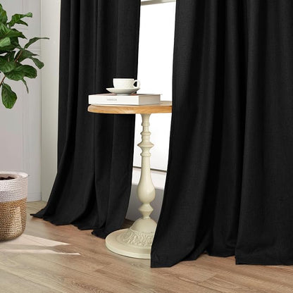 Pitalk Black Curtains for Bedroom 90 Inches Long Sound Proof Modern Window - Image 7