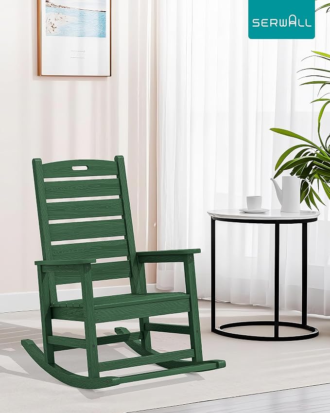 SERWALL Outdoor Rocking Chair Set of 2, Oversized Rocking Chair - Image 2
