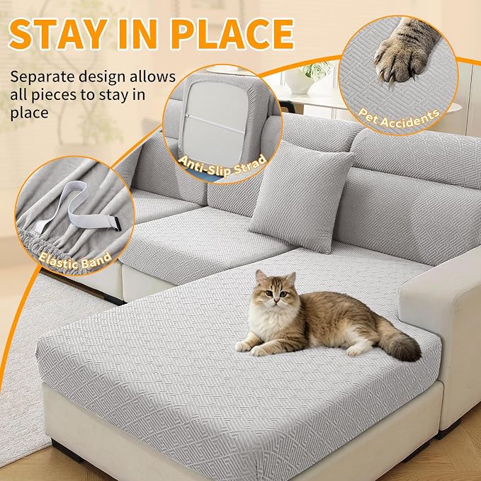 XINEAGE Couch Cushion Covers Seat Cushion Cover Thick Stretch Sofa Slipcovers 2 - Image 5