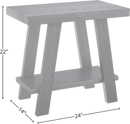 Roundhill Furniture Athens Contemporary Wood Shelf Side Table - Image 3