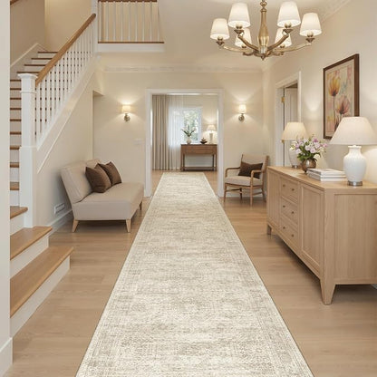Soalmost Hallway Runner Rug 2'6" x 14' Washable Long Kitchen Rugs Beige | - Image 9