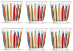 MHW-3BOMBER Coffee Glasses of 6 Drinking Glasses 8.1OZ Colored Painted Latte Glasses for Espresso, Whiskey, Vodka, Spirits & Liquors G5035C*6