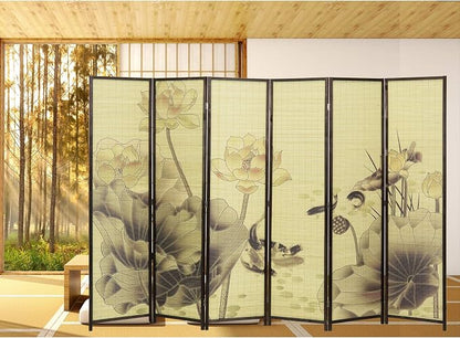 MyGift Decorative 6-Panel Folding Room Divider Bamboo Screen - Image 3