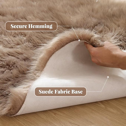 ORINOVA Beige Faux Fuzzy Area Rugs - Image 2