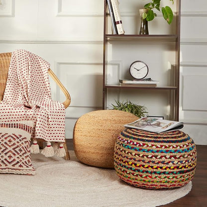 REDEARTH · Round Pouf Ottoman - Image 2