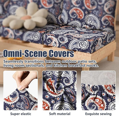 8Pcs Outdoor Cushion Covers, Stretch Patio Furniture Couch Chair Slipcovers | - Image 4