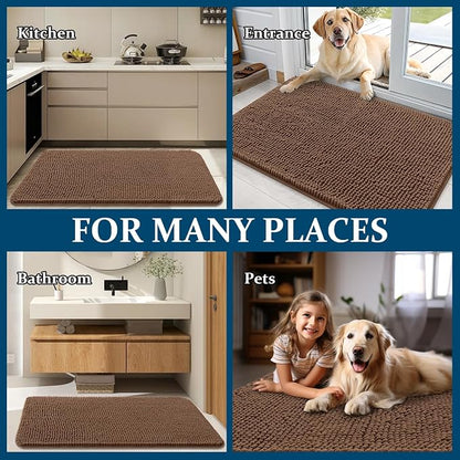 OLANLY Dog Door Mat for Muddy Paws 40x32, Super Absorbent Chenille Mud Mat | - Image 8