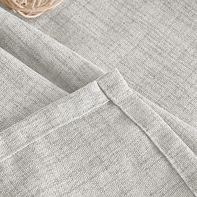 YoungsTex Light Grey Linen Curtains 84 Inch Length - Image 7