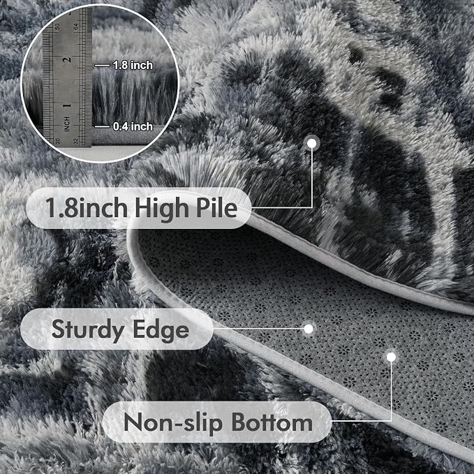 8x10 Ft Extra Large Shag Rugs for Living Room, Tie Dyed Ultra Soft Fluffy Furry - Image 6
