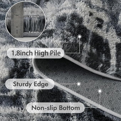 8x10 Ft Extra Large Shag Rugs for Living Room, Tie Dyed Ultra Soft Fluffy Furry - Image 6