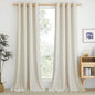 NICETOWN Natural Linen Semi Sheer Doorway Curtains, Grommet Top Thick Flax Semi by NICETOWN