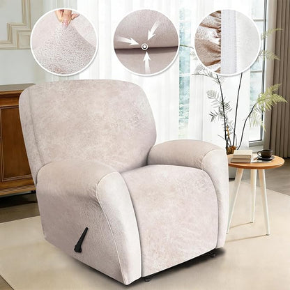 ANARACHON Recliner Chair Covers Leather Look, 4 Pieces Recliner Covers Non Slip - Image 5