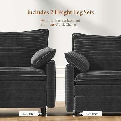 Vesgantti 40" Single Seat Sofa, Comfy Cloud Couch Deep Seat Upholstered Couch - Image 3