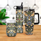 RainCaper 18/8 Stainless Steel Insulated Water Tumbler with Straw | 30oz, BPA-Free, Double Wall for Hot & Cold | Travel-Friendly, Cup Holder Ready (William Morris Morris Strawberry Thief)