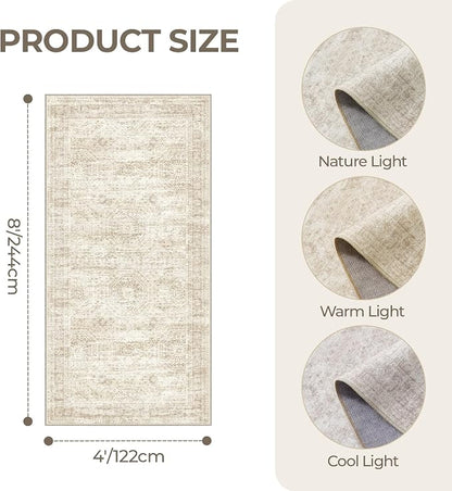 4x8 Rug Non Slip, Washable Hallway Runner Rug, Nursery Room, Soft Runner Rug - Image 2