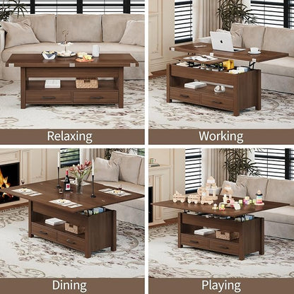Garvee 40" Coffee Table Lift Top, Converts to Dining Table - Image 4