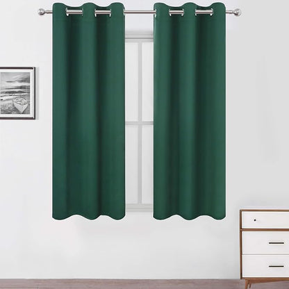 Green Blackout Curtains 40 x 63 Inch Length/Set of 2 Curtain Panels/Thermal by Lemomo
