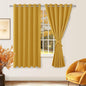 Blackout Curtains for Bedroom, 70 x 63 Inch Mustard Yellow 2 Panels | Thermal by Hiasan